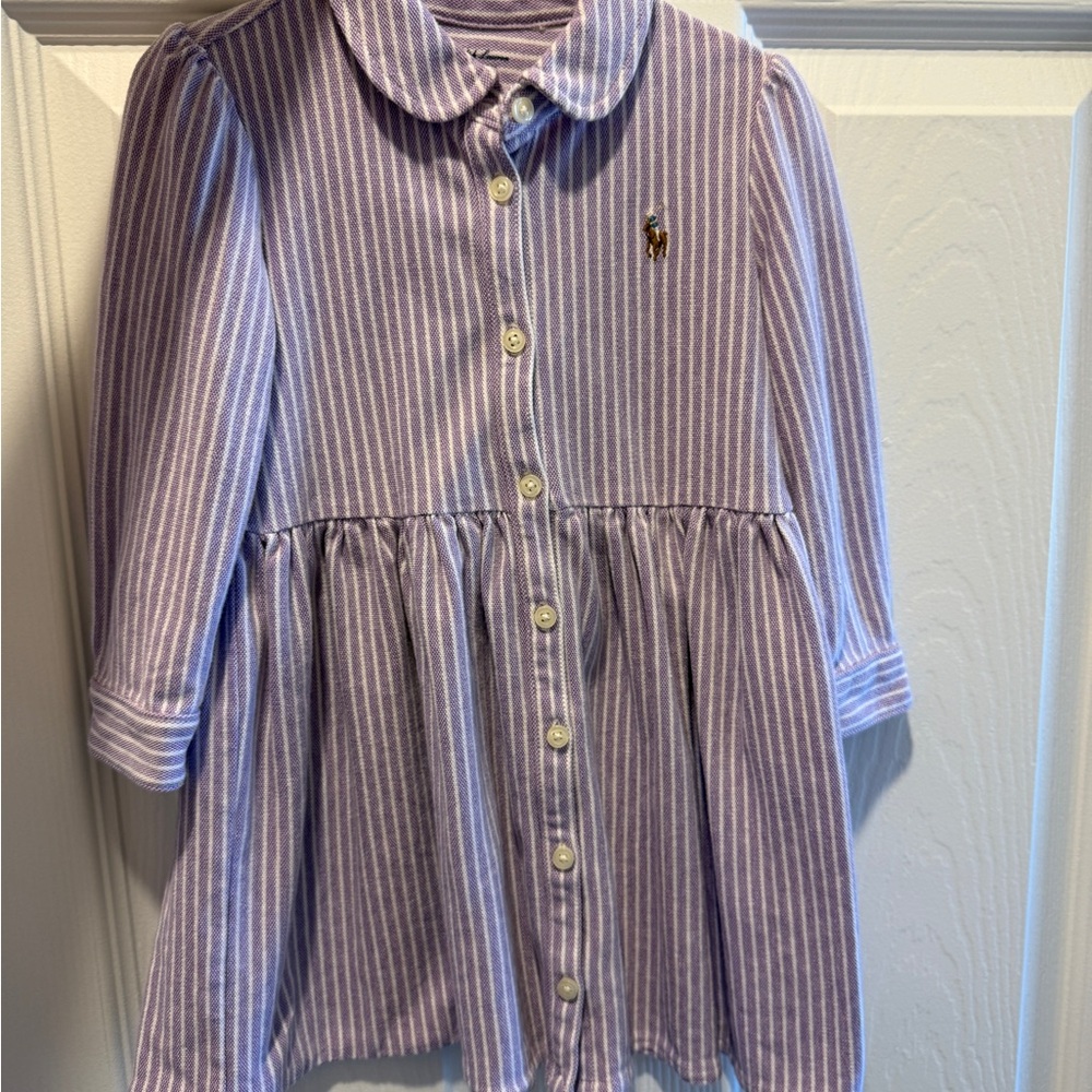 Ralph Lauren Lavender Striped Kids Button Down Shirt